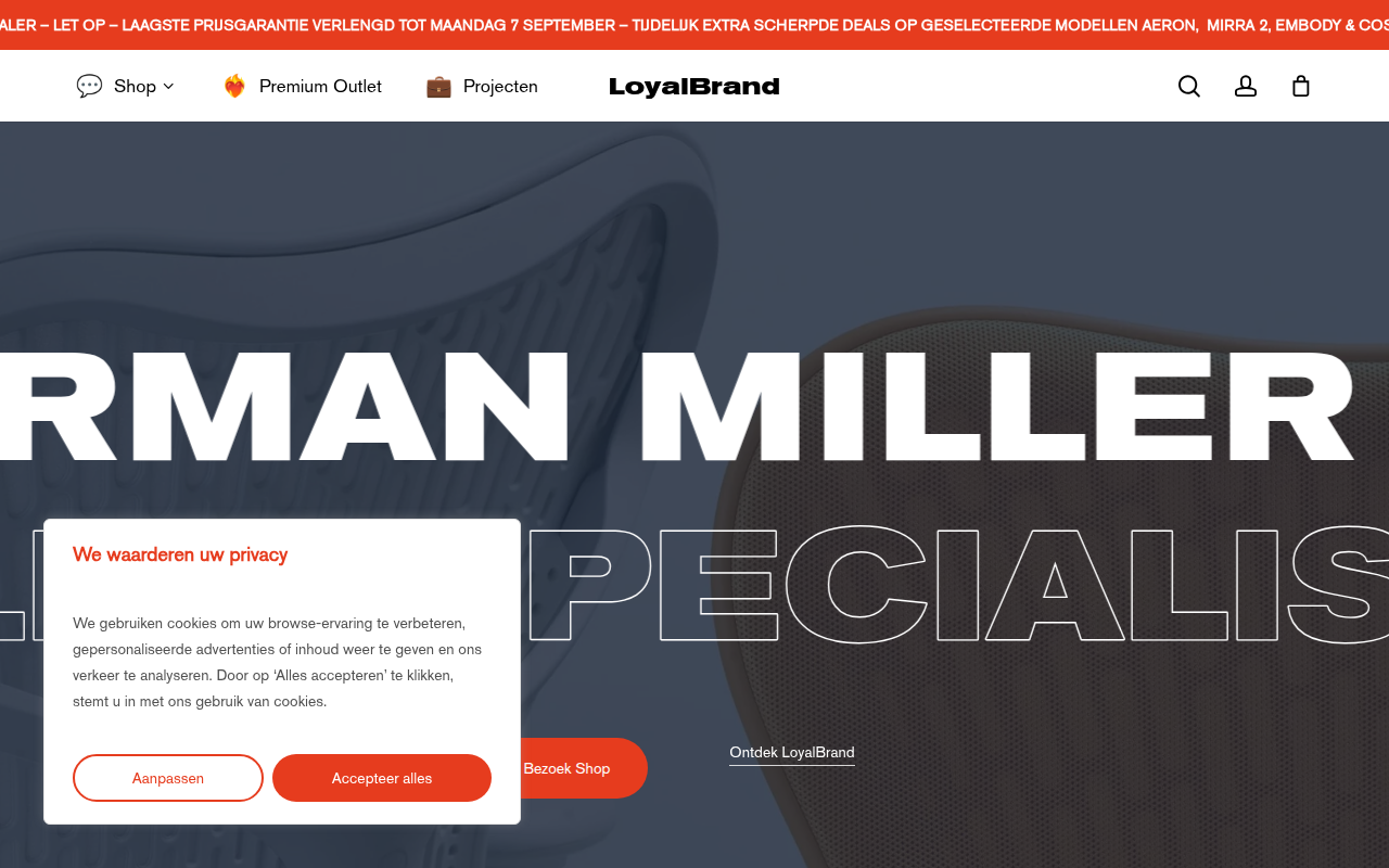 Screenshot van loyalbrand.nl