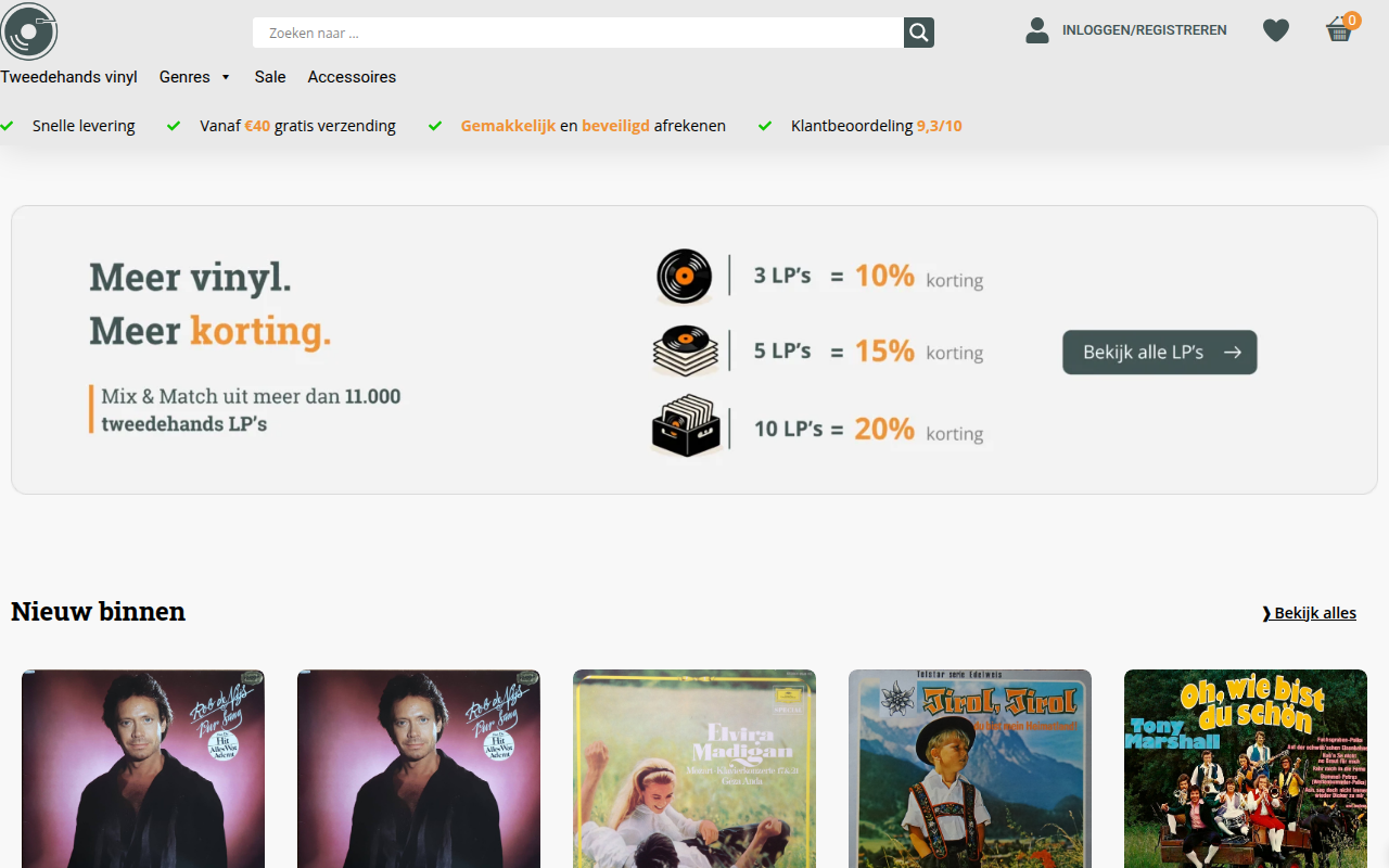 Screenshot van lpzaak.nl