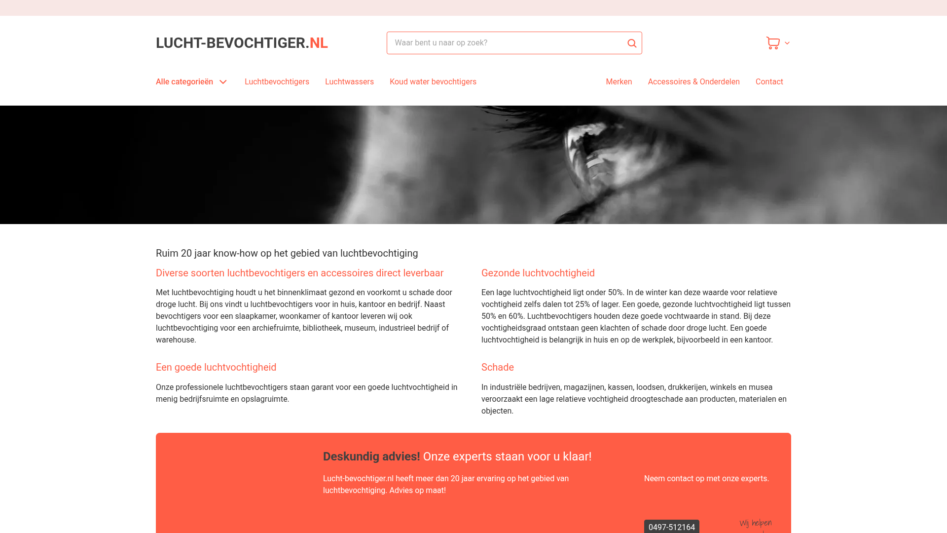 Screenshot van lucht-bevochtiger.nl