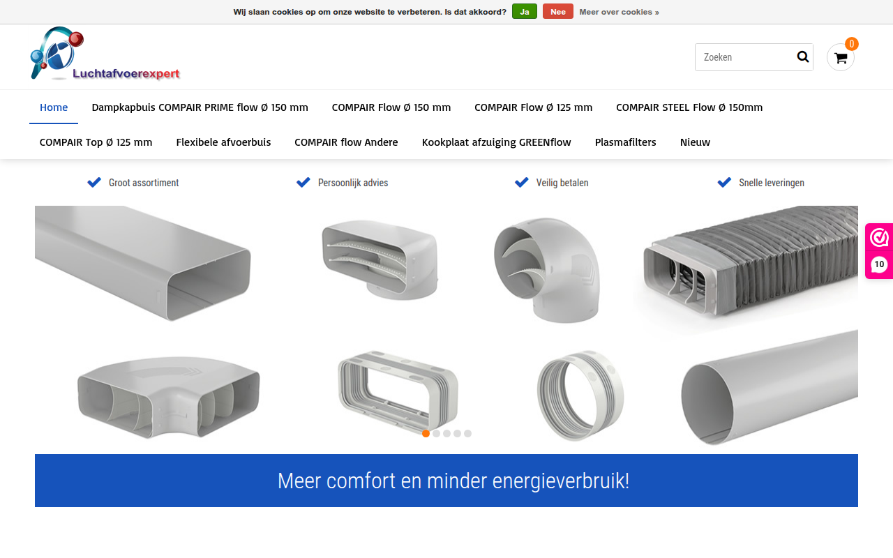 Screenshot van luchtafvoer.be