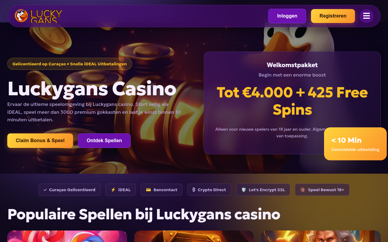 Screenshot van luckyganss.nl