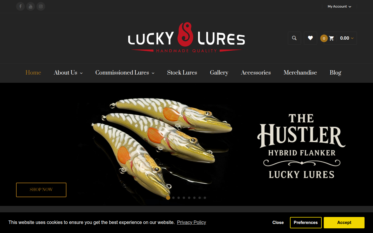 Screenshot van luckylures.com