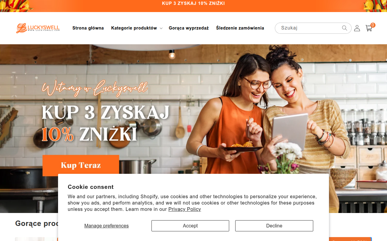 Screenshot van luckyswell.com