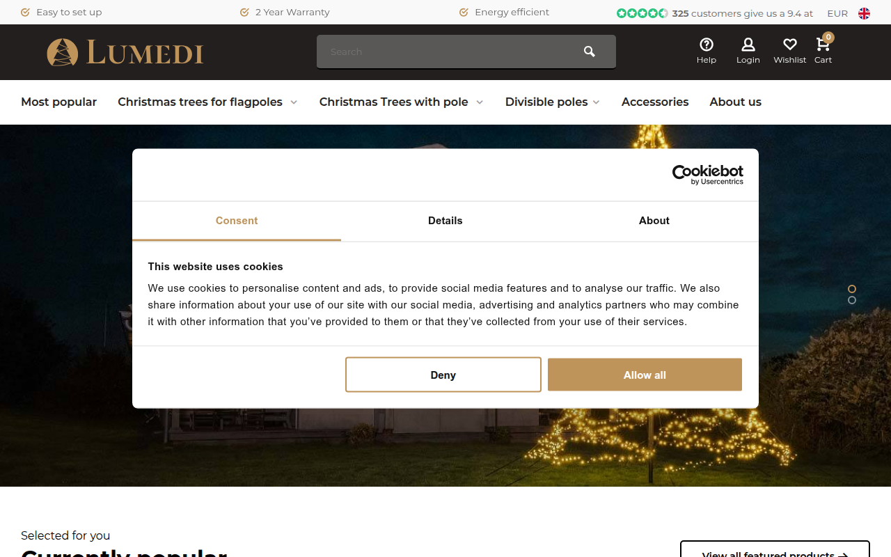 Screenshot van lumedi.eu