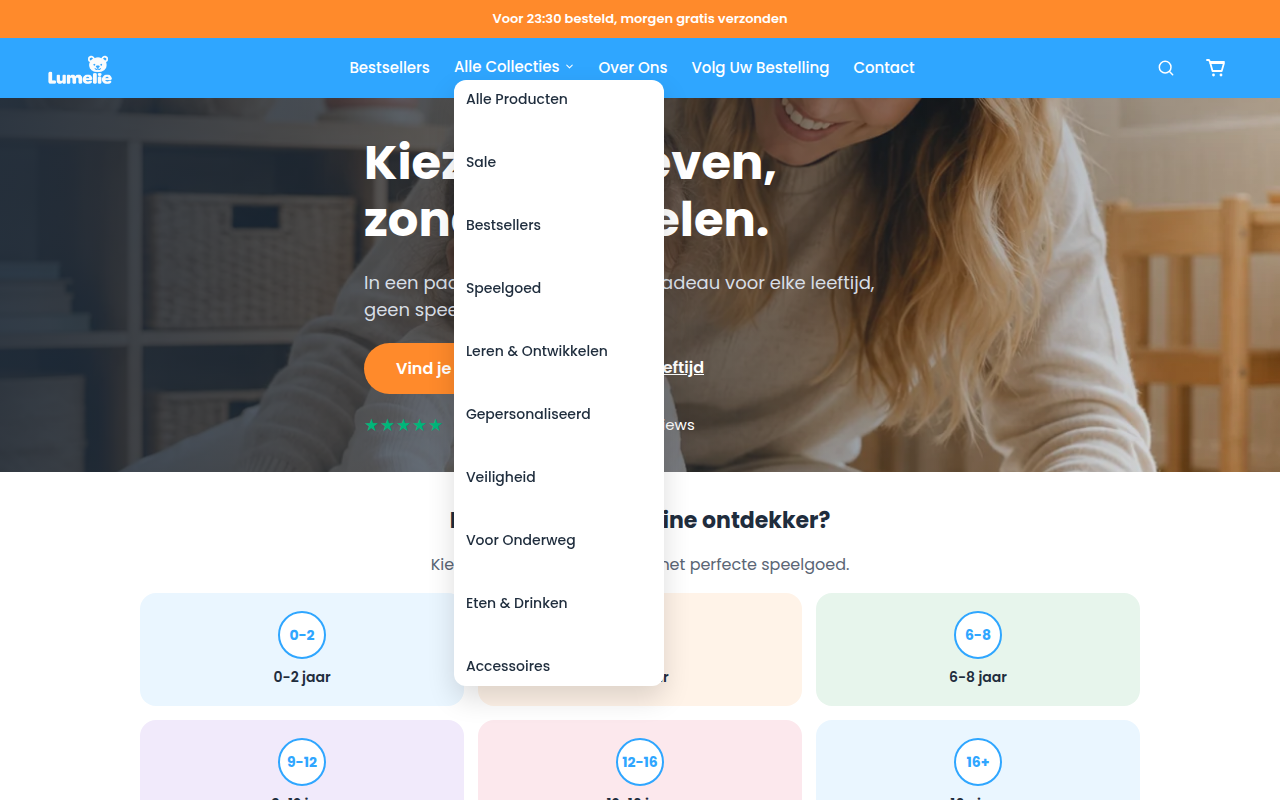 Screenshot van lumelie.nl