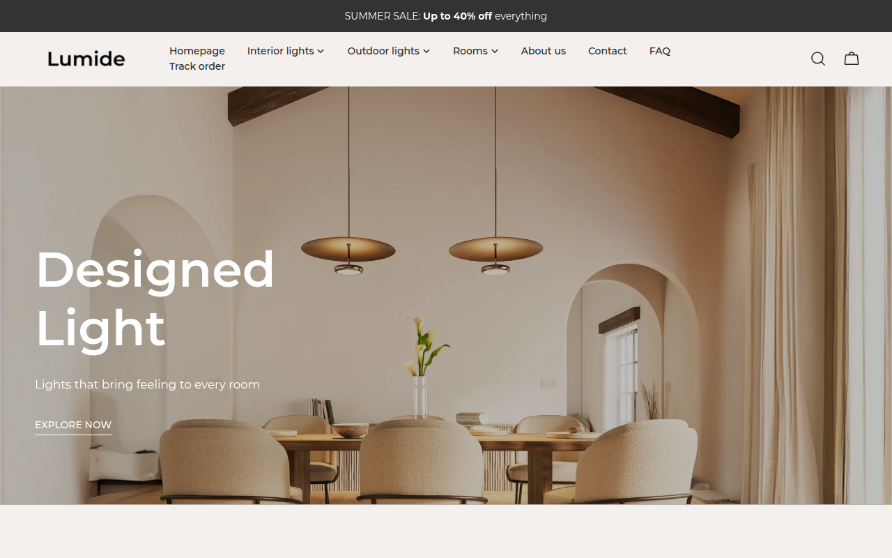 Screenshot van lumide.store