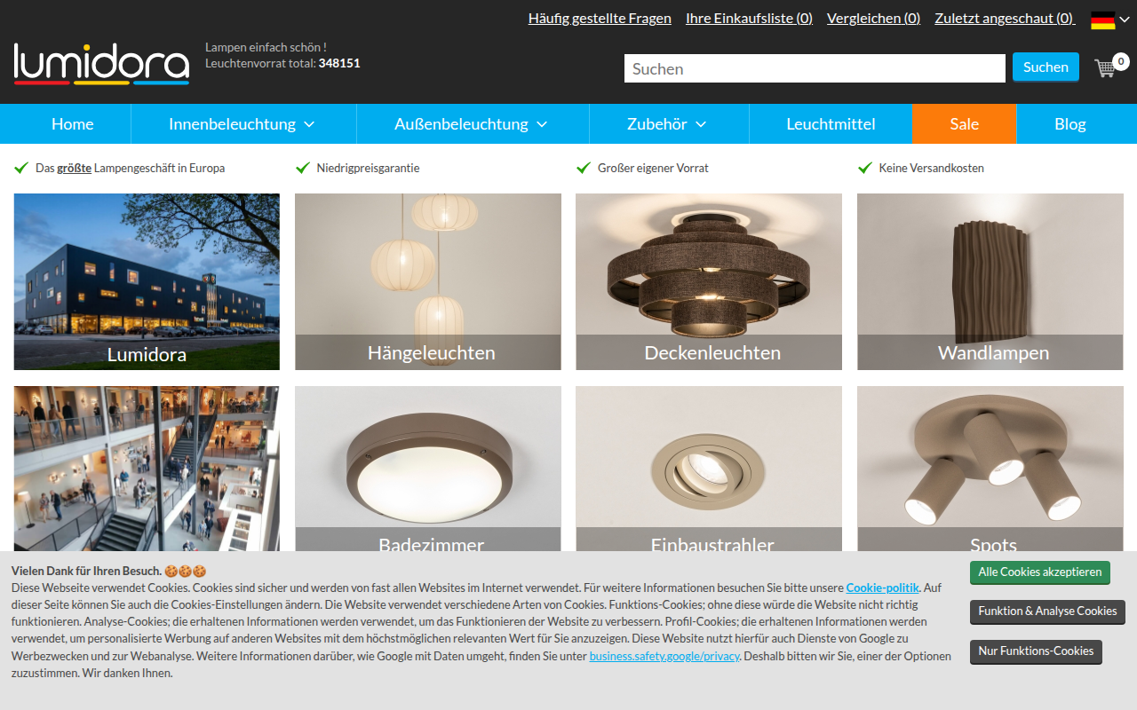 Screenshot van lumidora.com