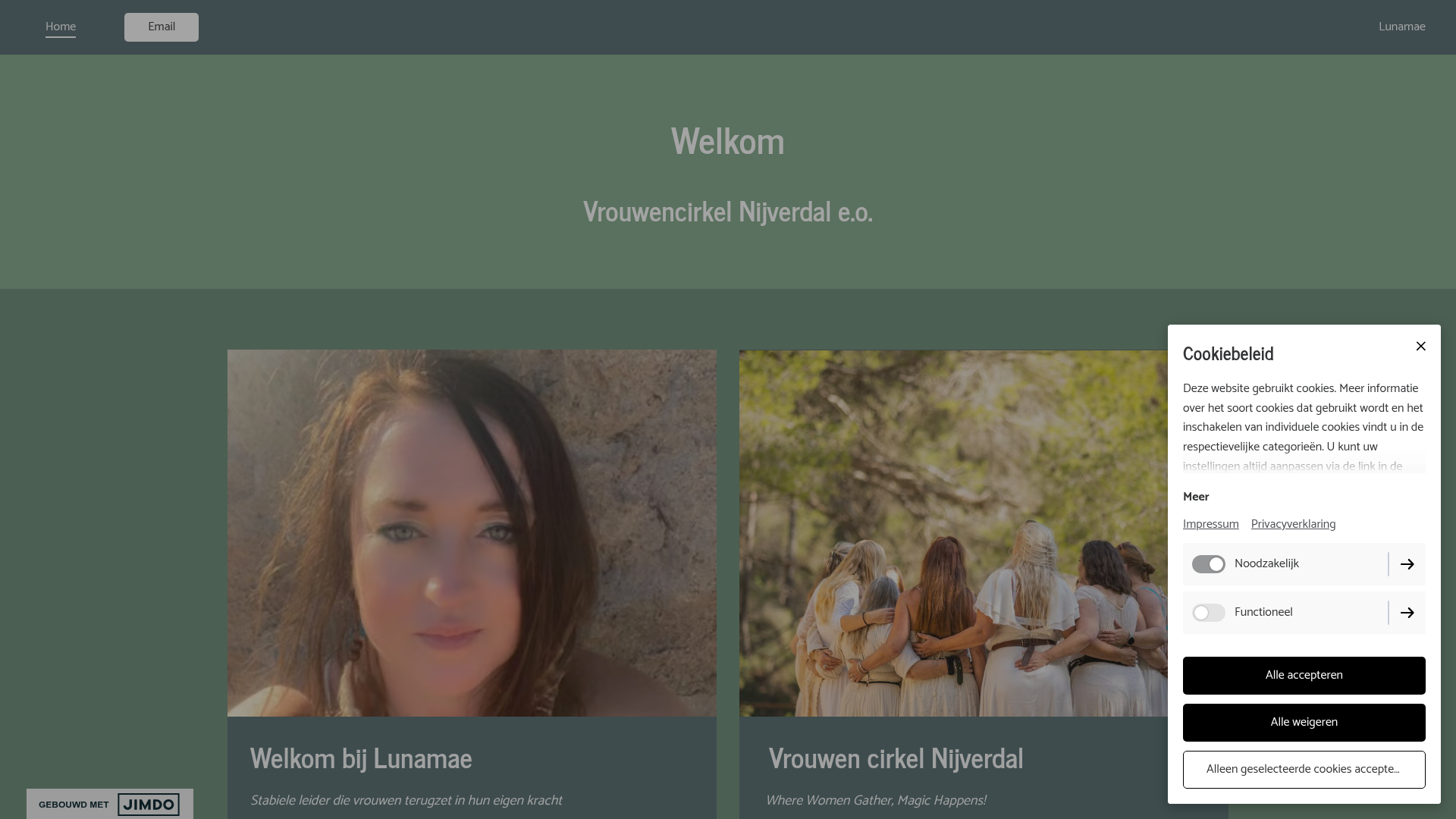 Screenshot van lunamae.nl