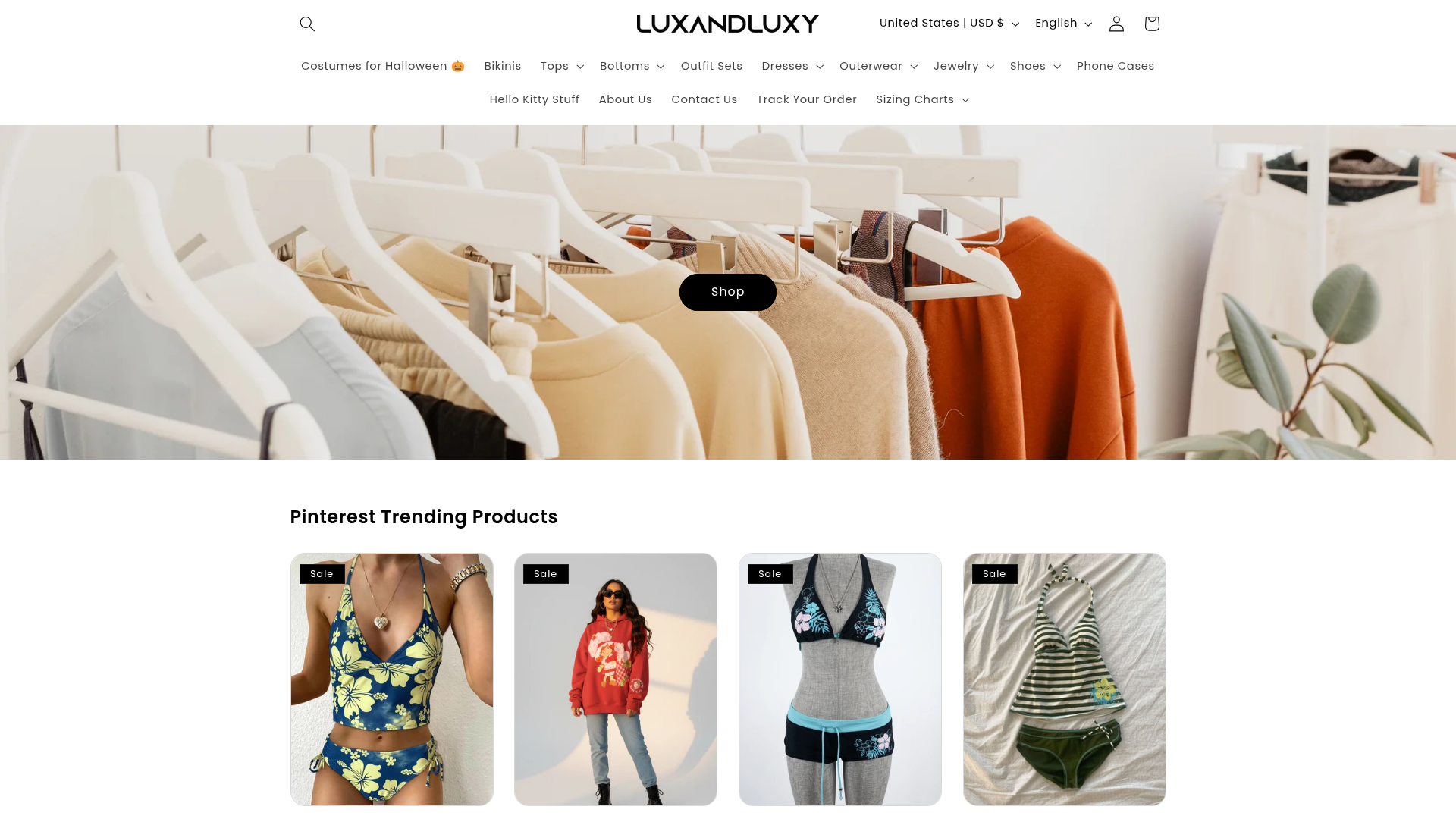 Screenshot van luxandluxy.com