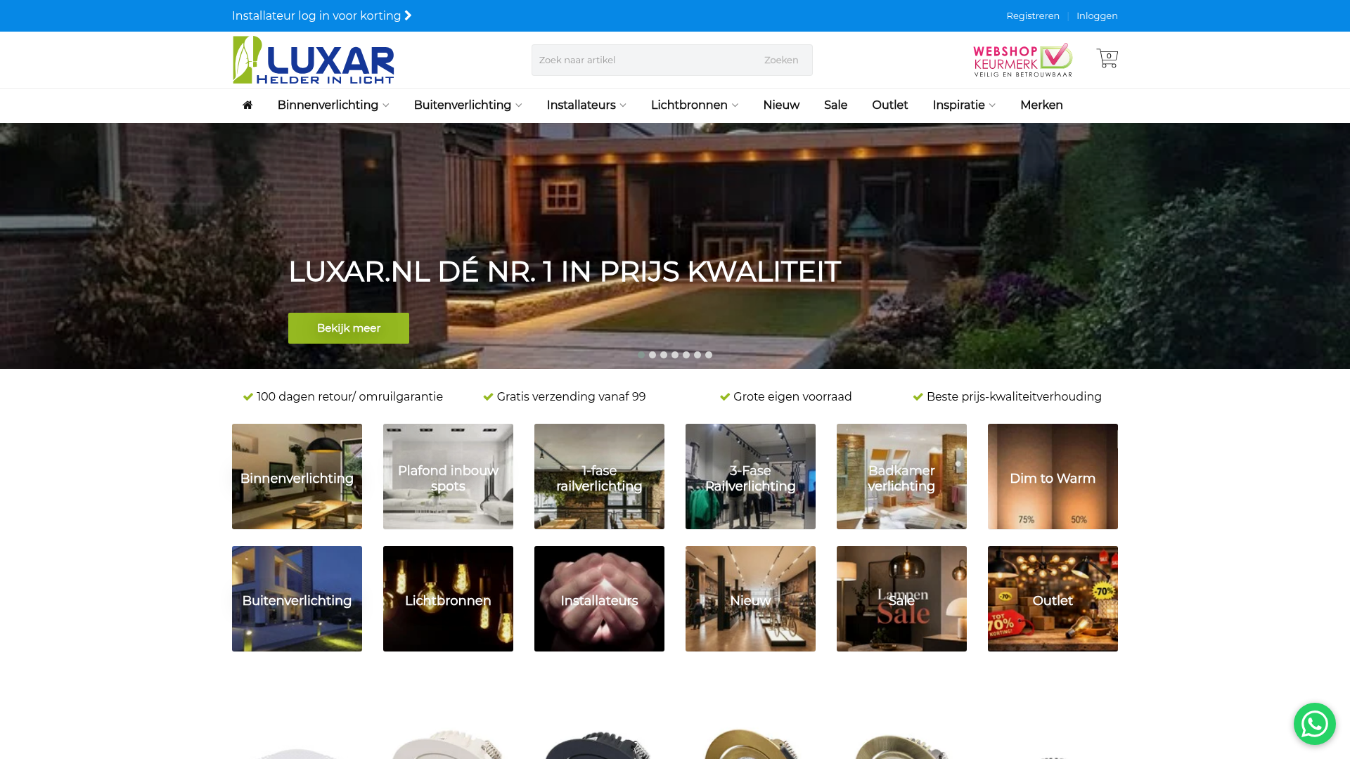 Screenshot van luxar.nl