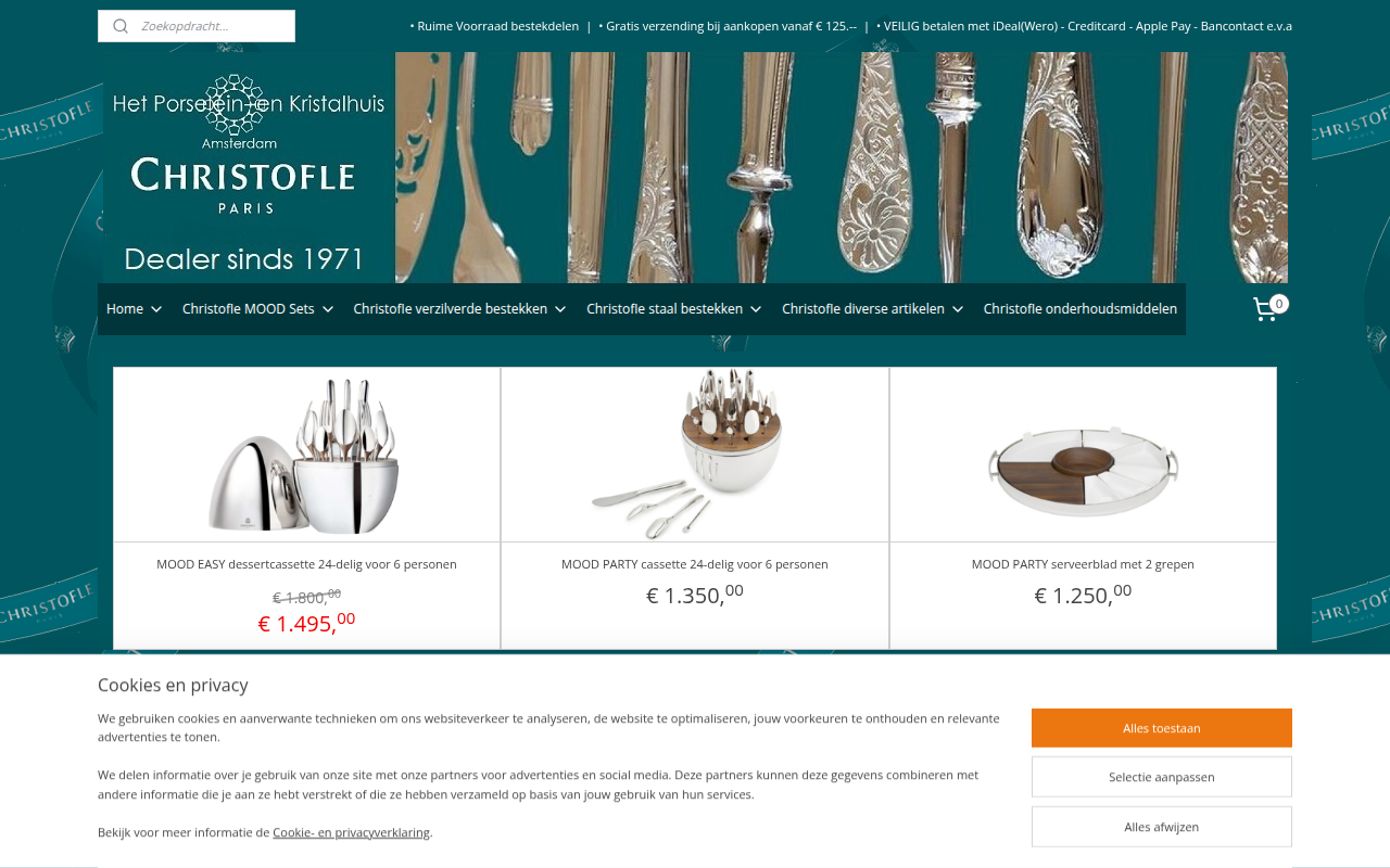Screenshot van luxebestek.nl