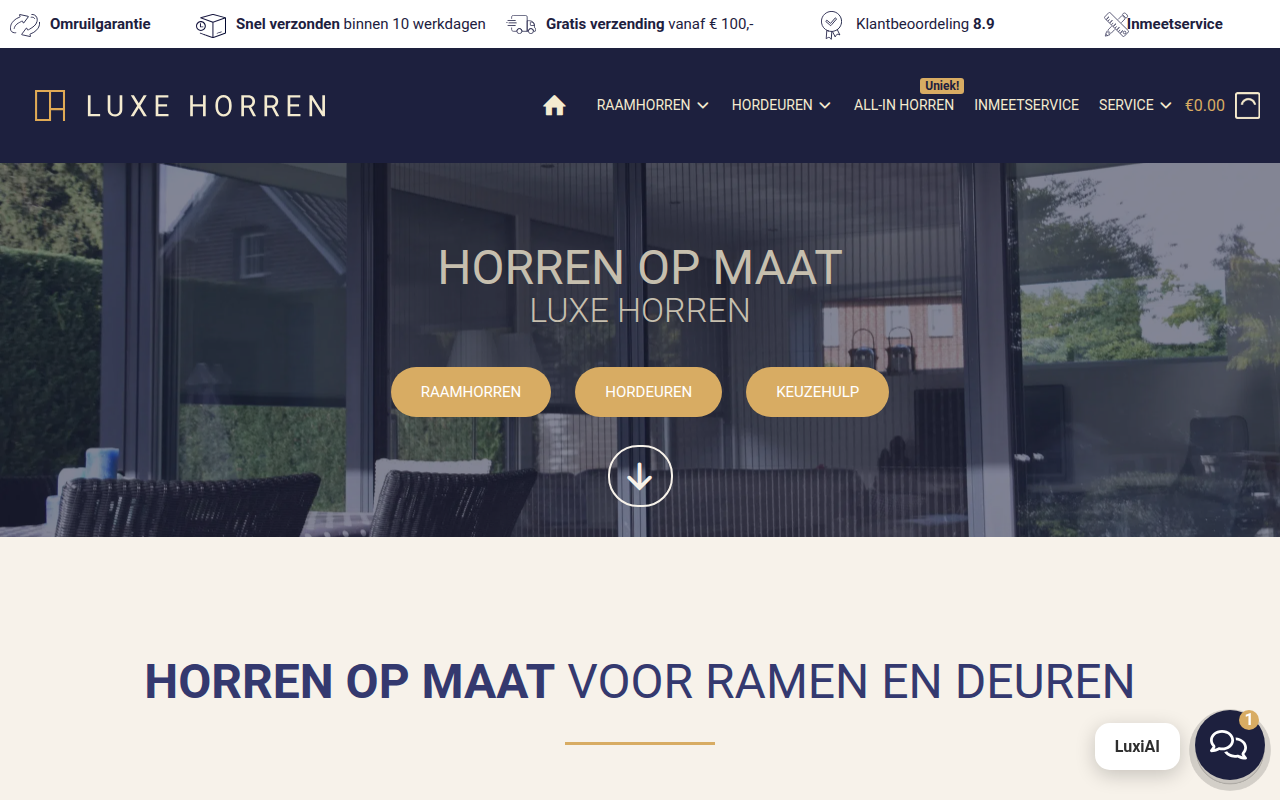 Screenshot van luxehorren.nl