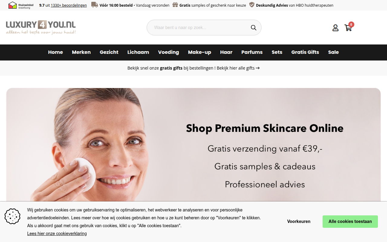 Screenshot van luxury4you.nl