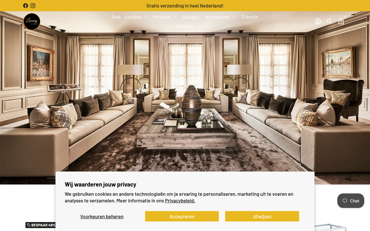 Screenshot van luxuryliving.nl