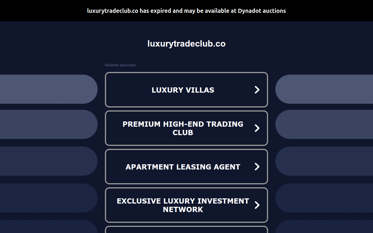 Screenshot van luxurytradeclub.co