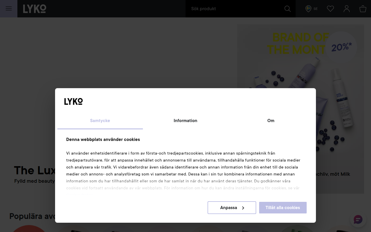 Screenshot van lyko.com
