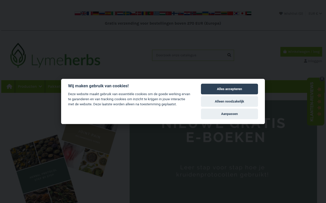 Screenshot van lymeherbs.nl