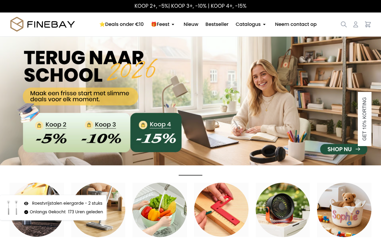 Screenshot van m.finebay.nl