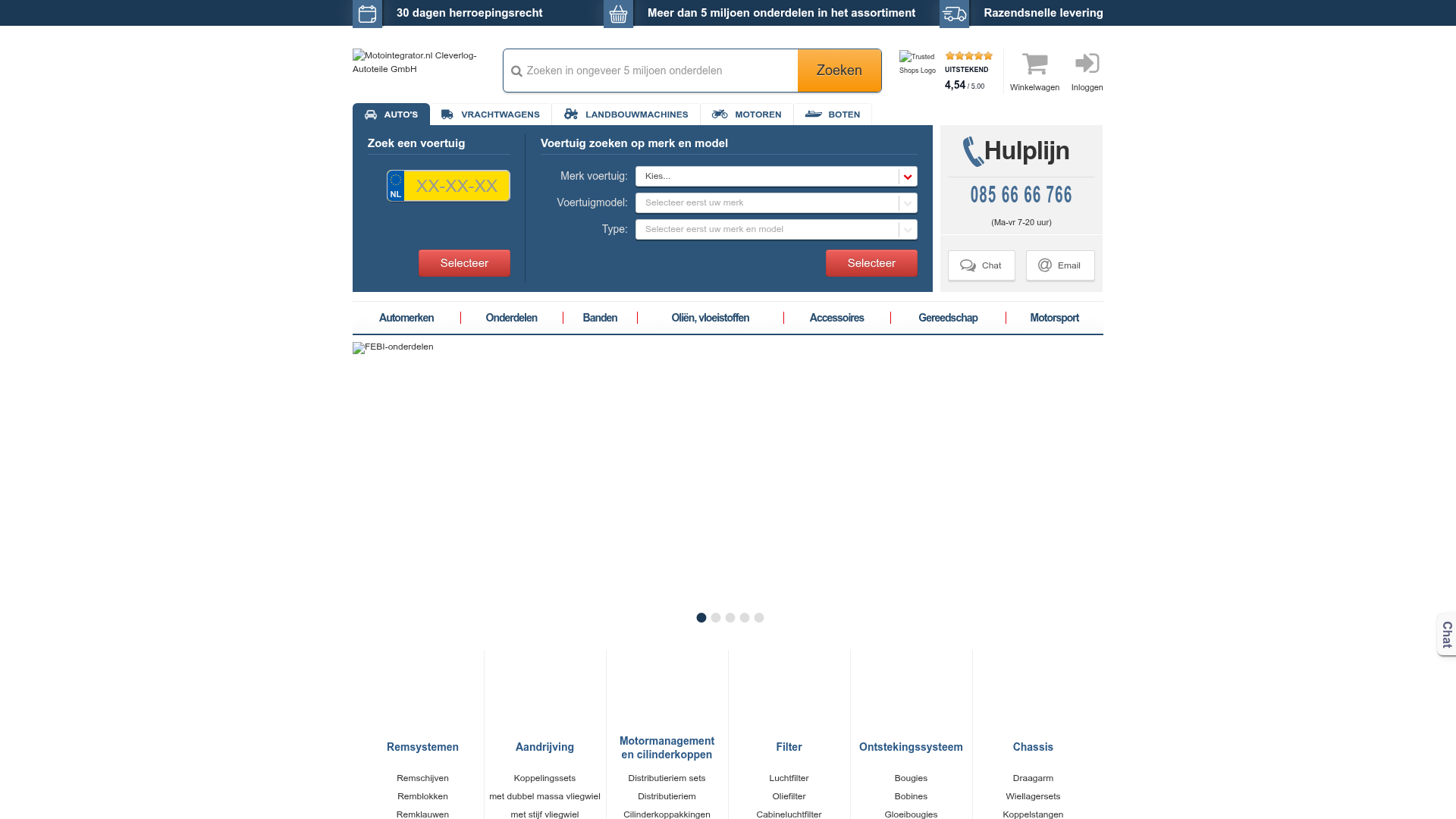 Screenshot van m.motointegrator.nl