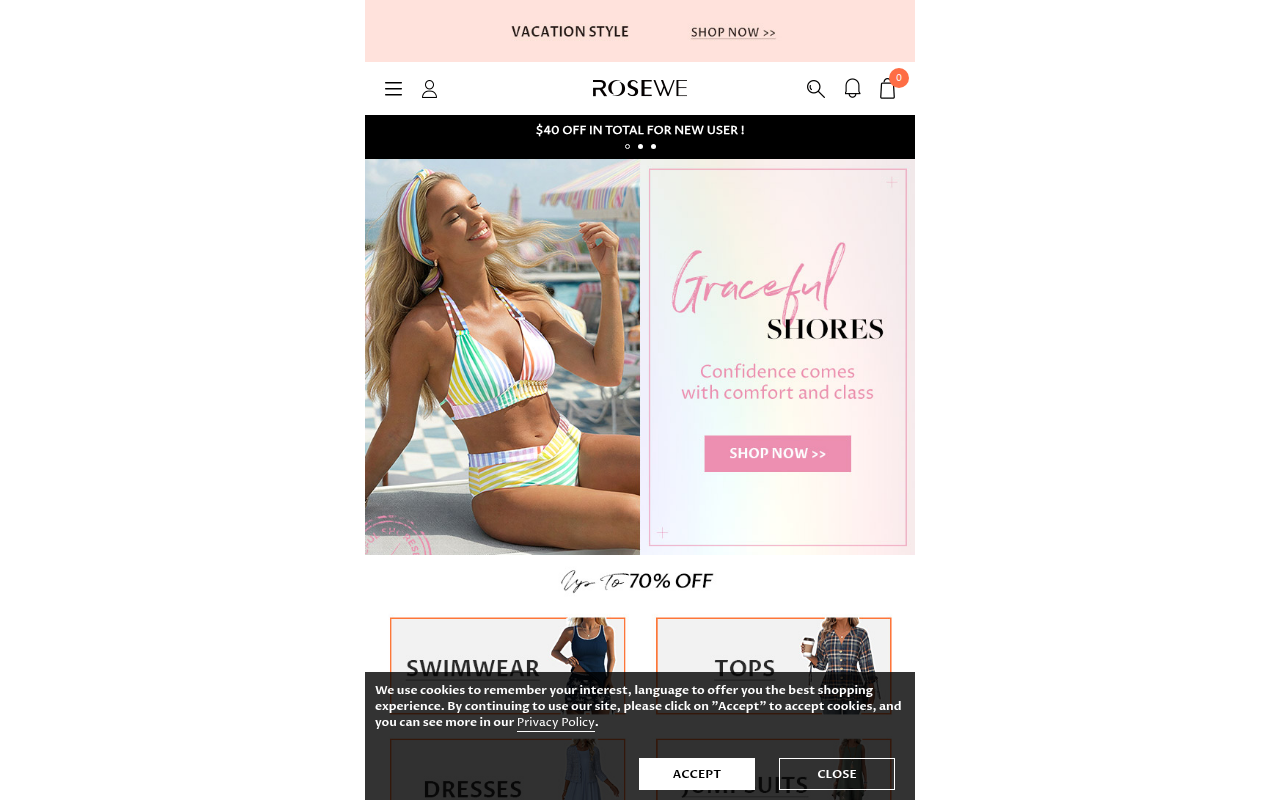 Screenshot van m.rosewe.com