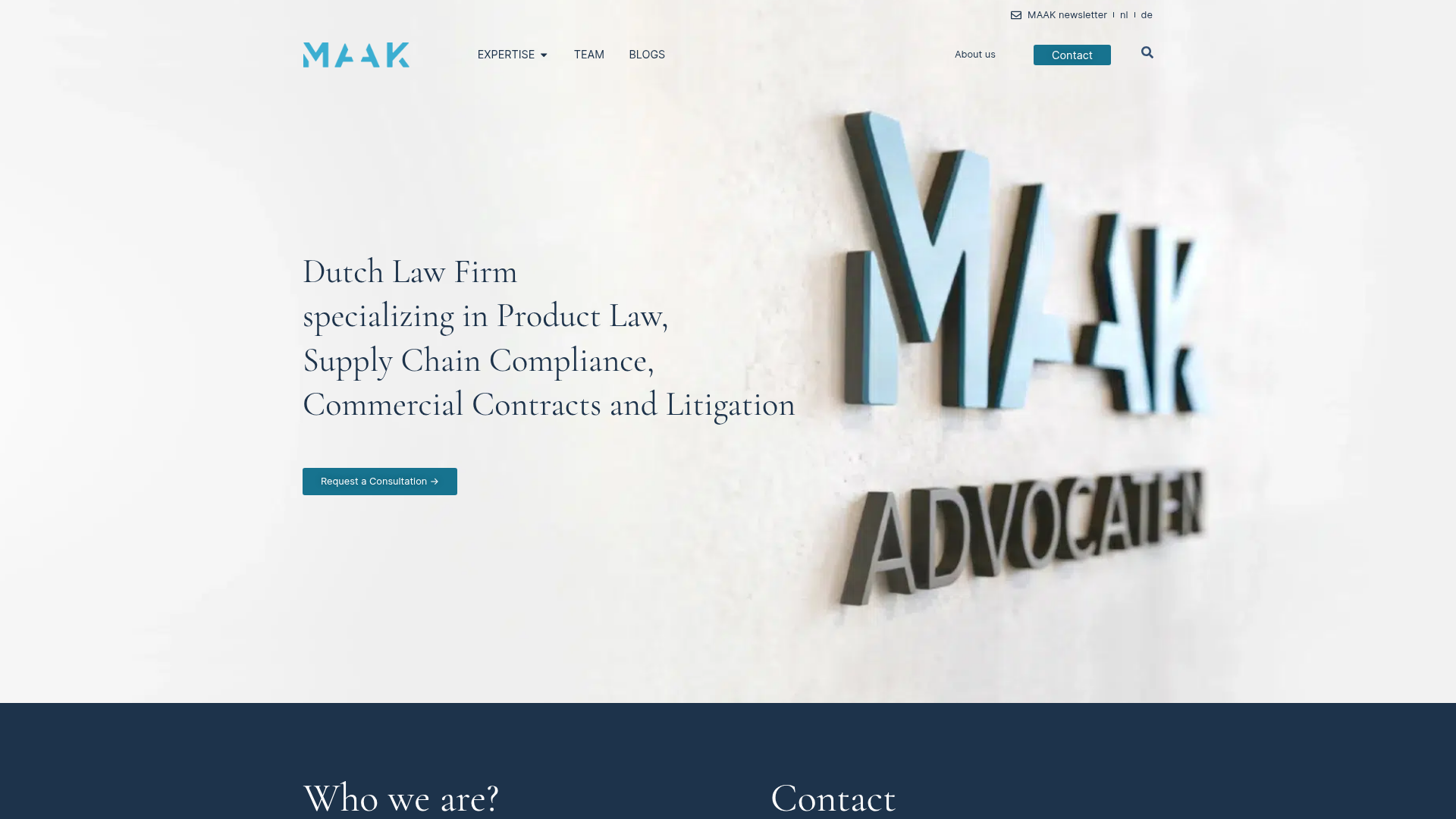Screenshot van maak-law.com