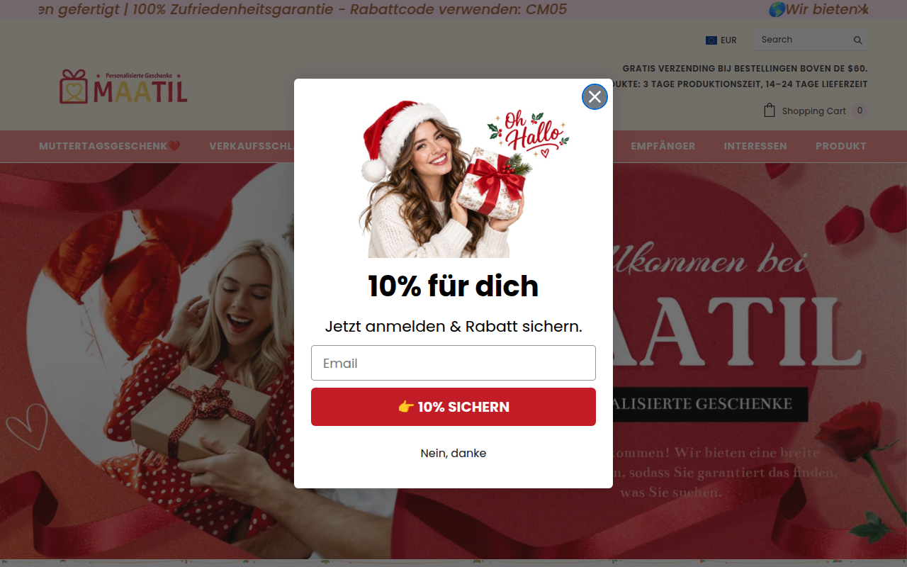 Screenshot van maatil.com