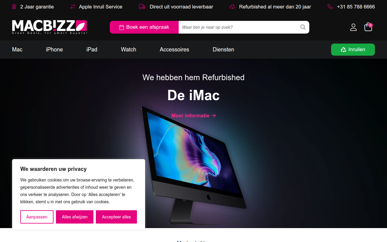 Screenshot van macbizz.com