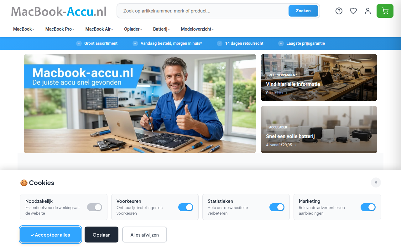 Screenshot van macbook-accu.nl