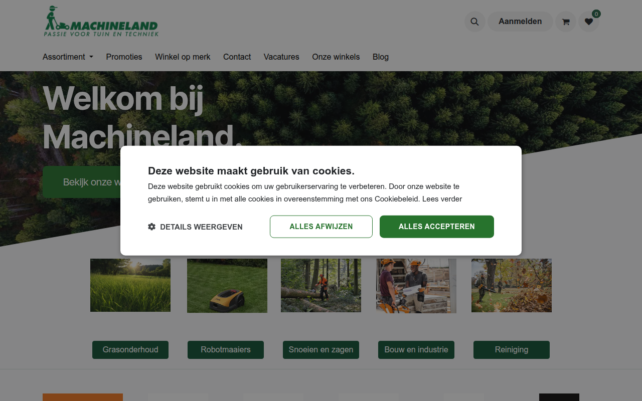 Screenshot van machineland.be