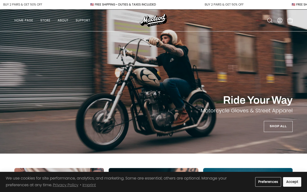 Screenshot van macleodmotor.com
