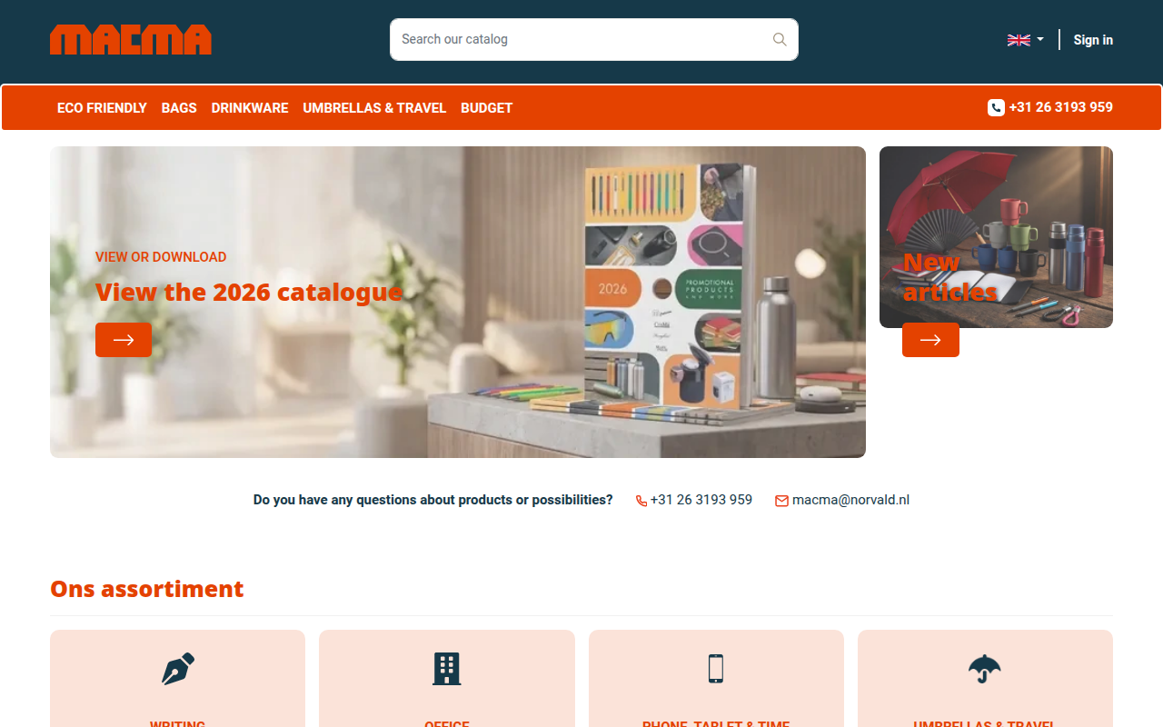 Screenshot van macma.nl