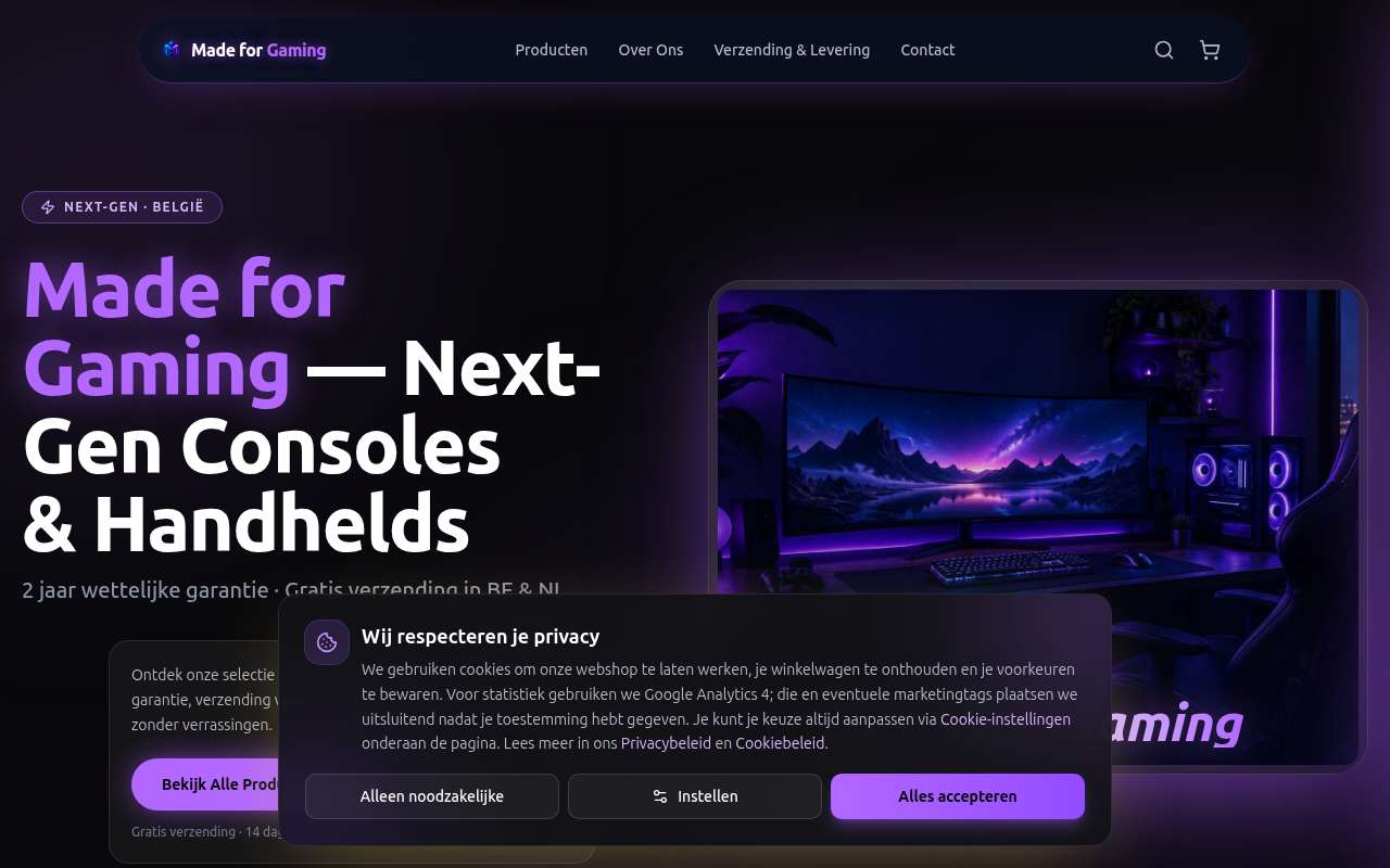 Screenshot van madeforgaming.com