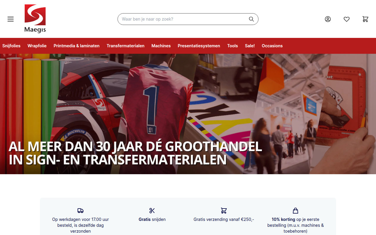 Screenshot van maegis.nl
