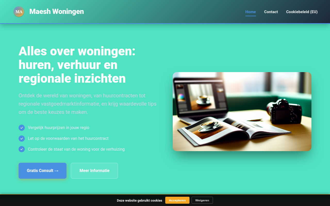 Screenshot van maesh.nl