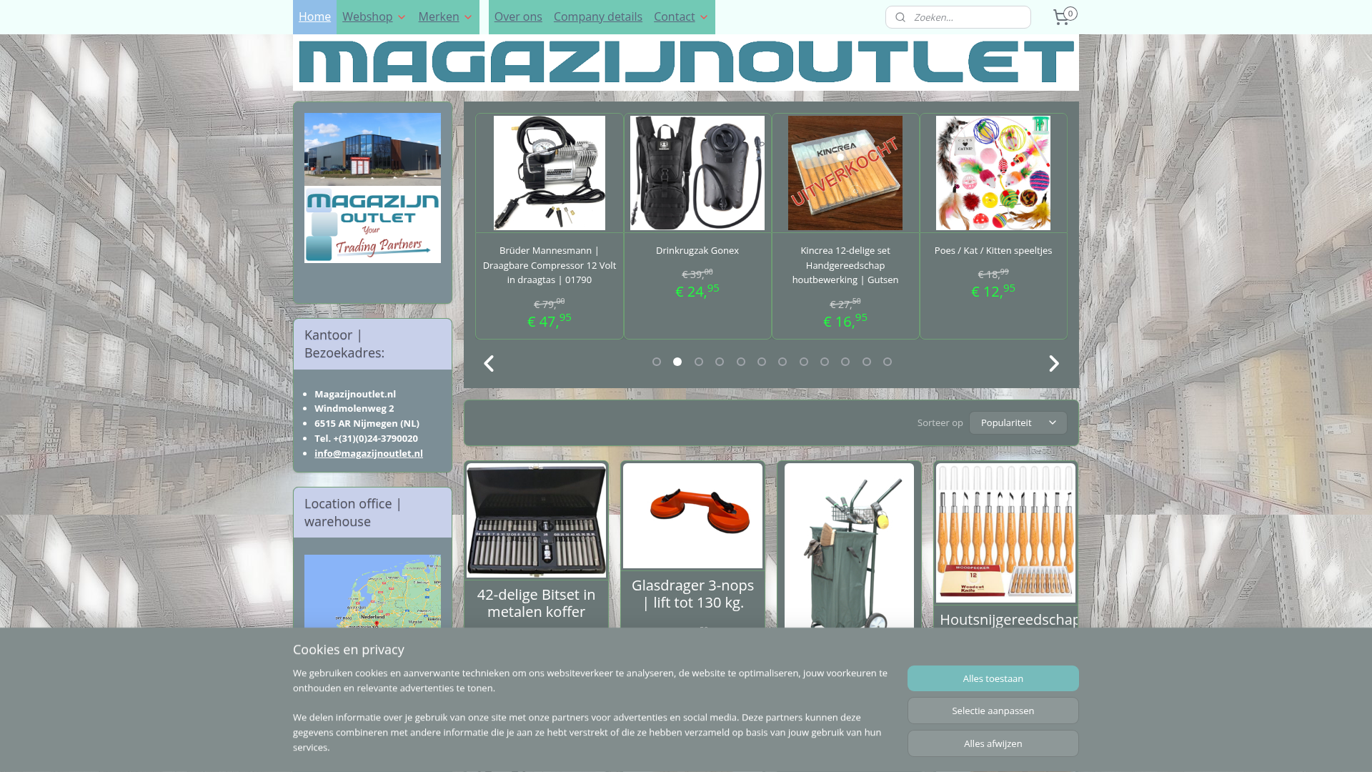 Screenshot van magazijnoutlet.nl