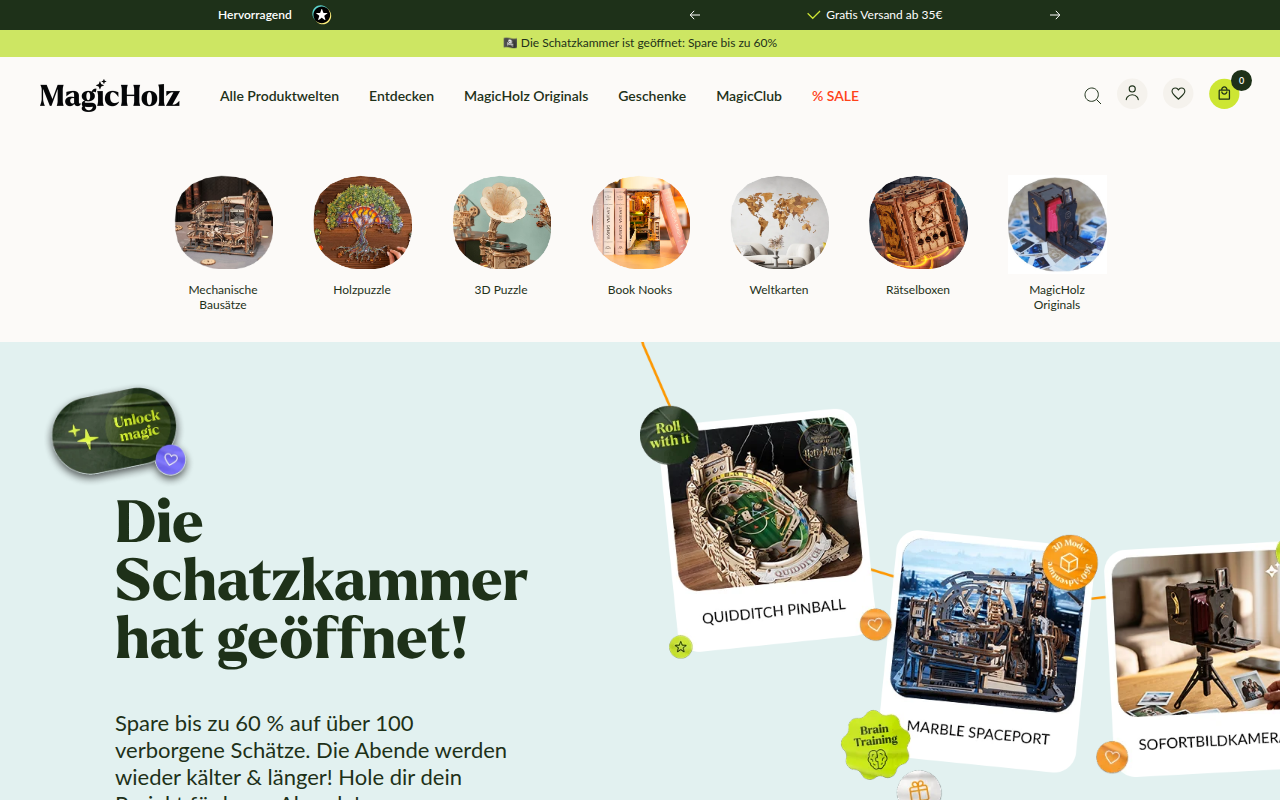 Screenshot van magicholz.de