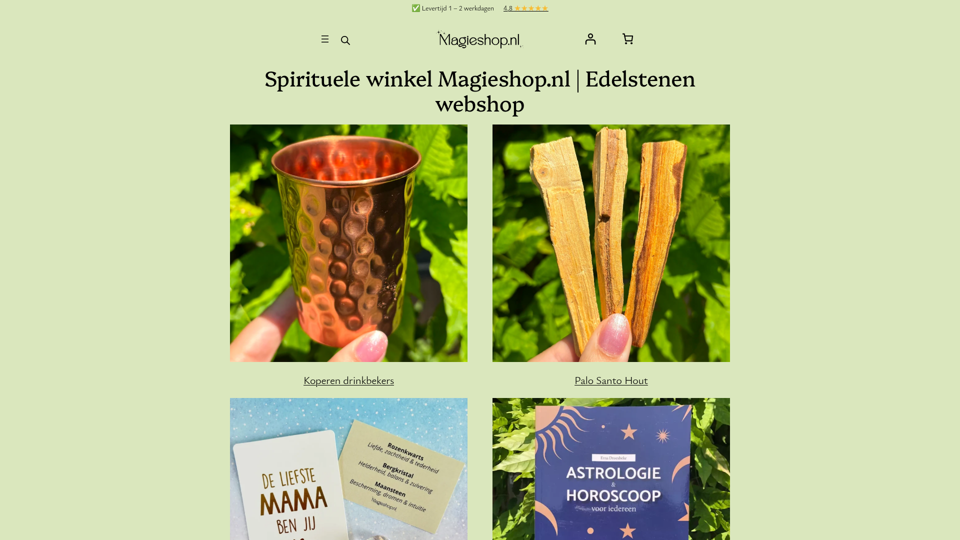 Screenshot van magieshop.nl