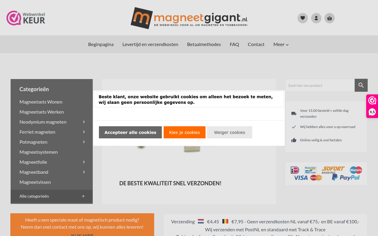 Screenshot van magneetgigant.nl