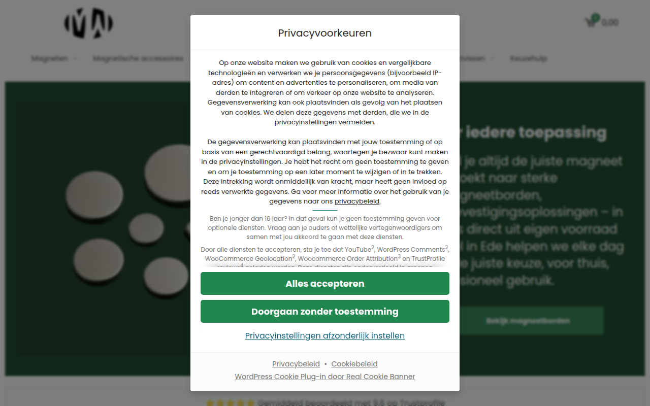 Screenshot van magneetjeswinkel.nl