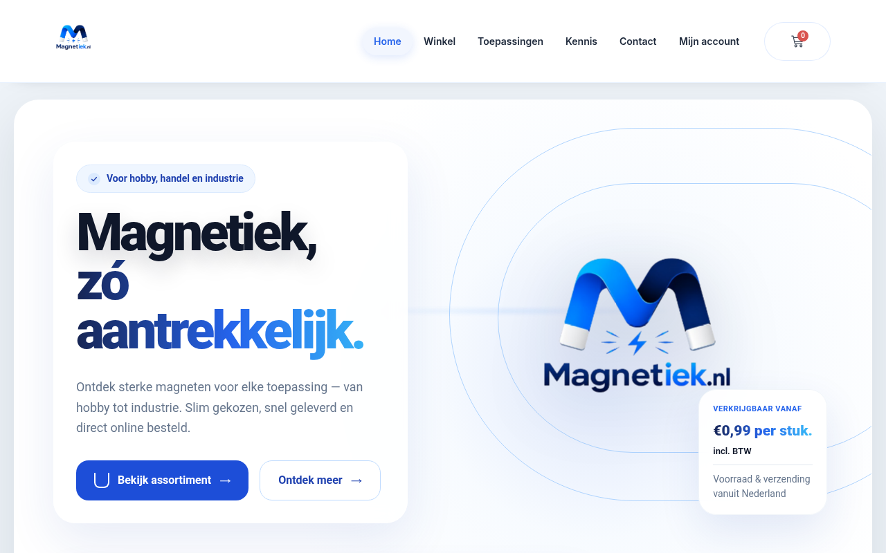Screenshot van magnetiek.nl