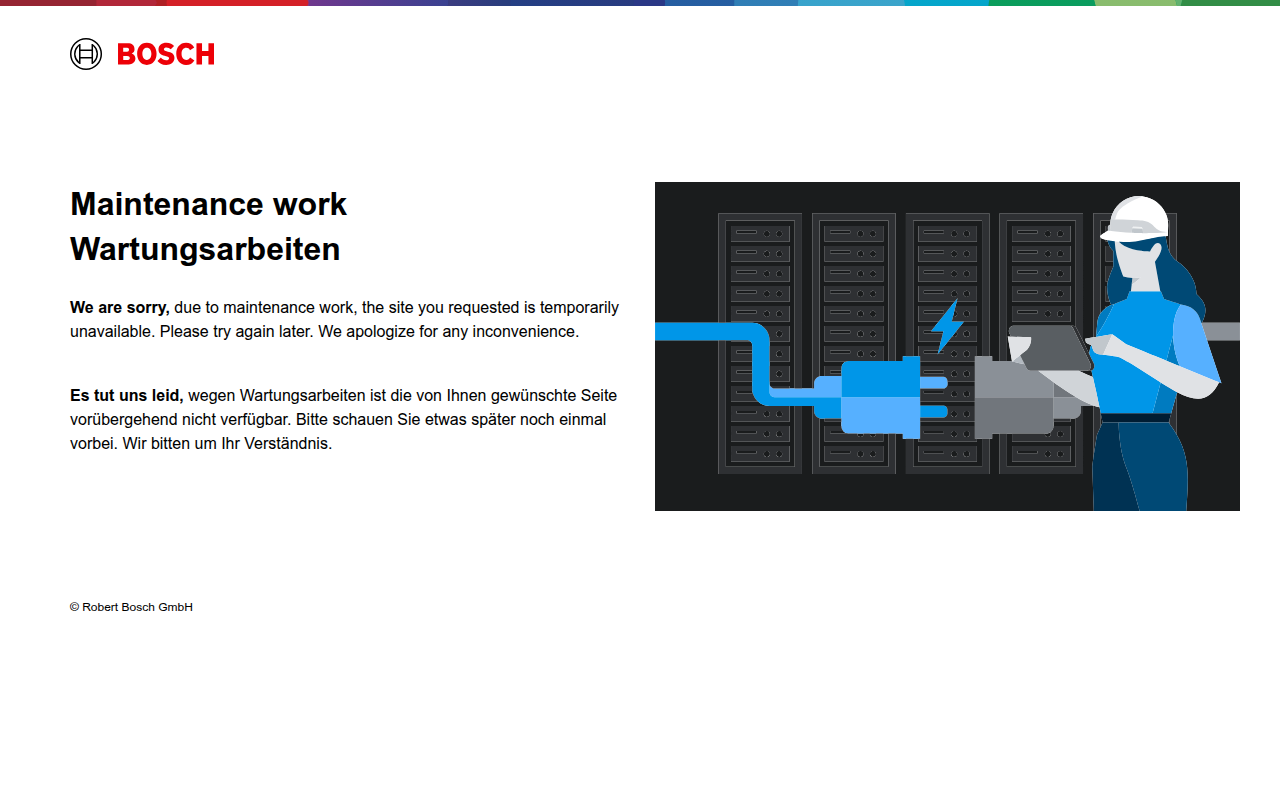 Screenshot van maintenance.bosch.com