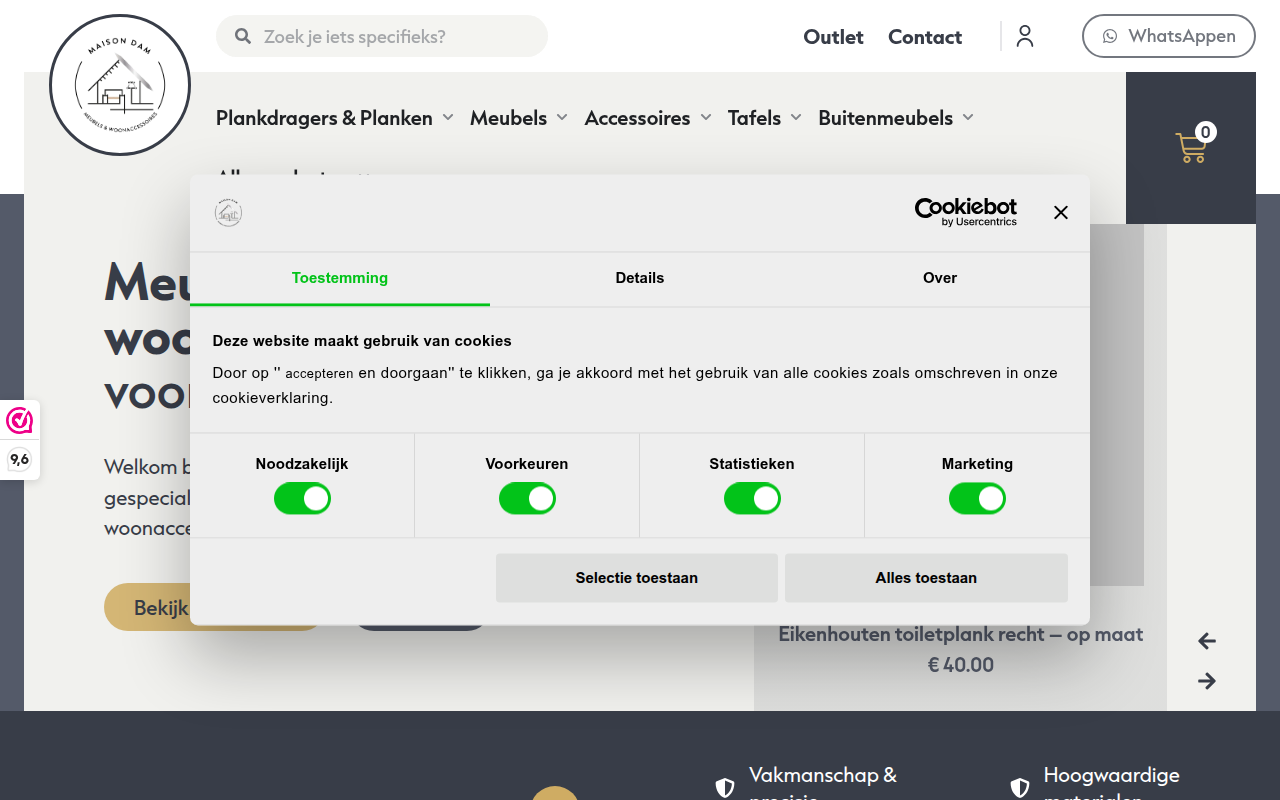 Screenshot van maisondam.com