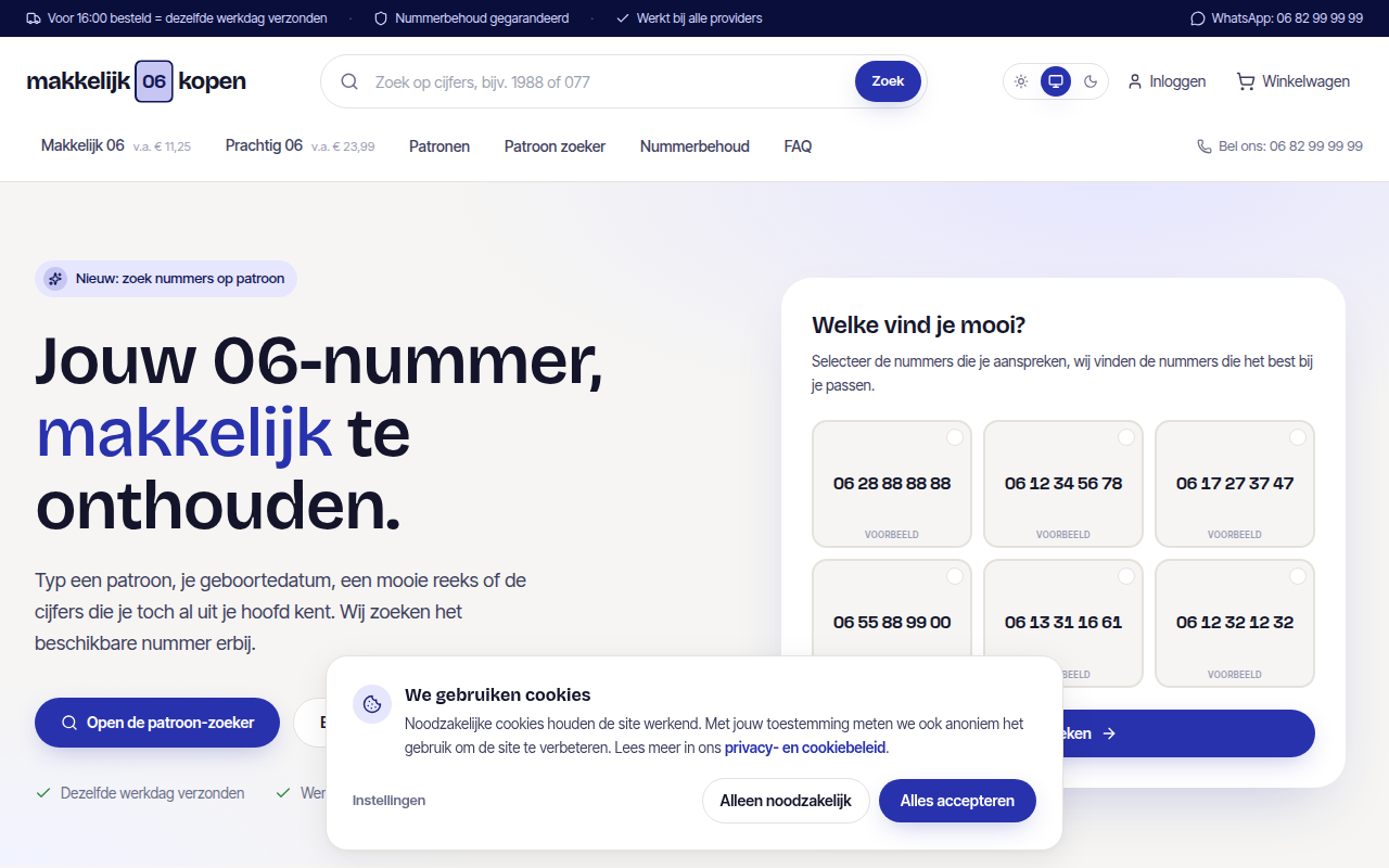 Screenshot van makkelijk06kopen.nl