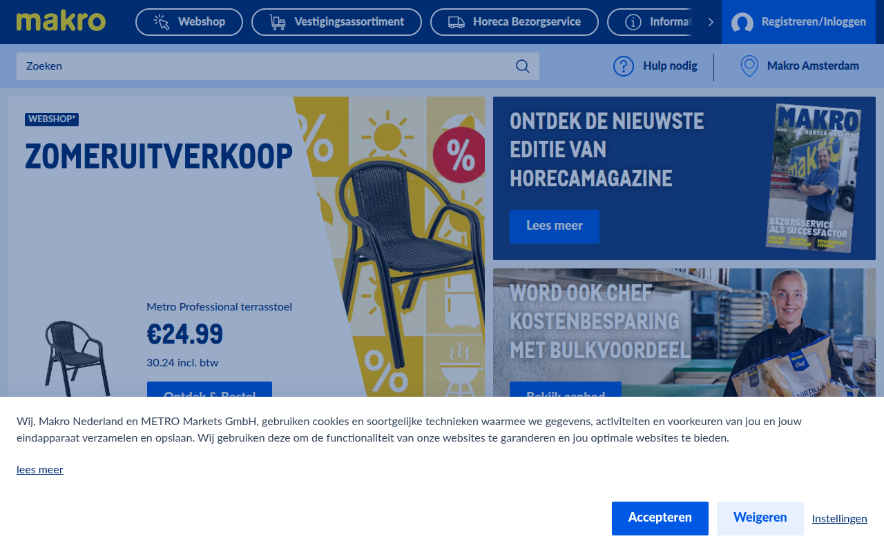 Screenshot van makro.nl