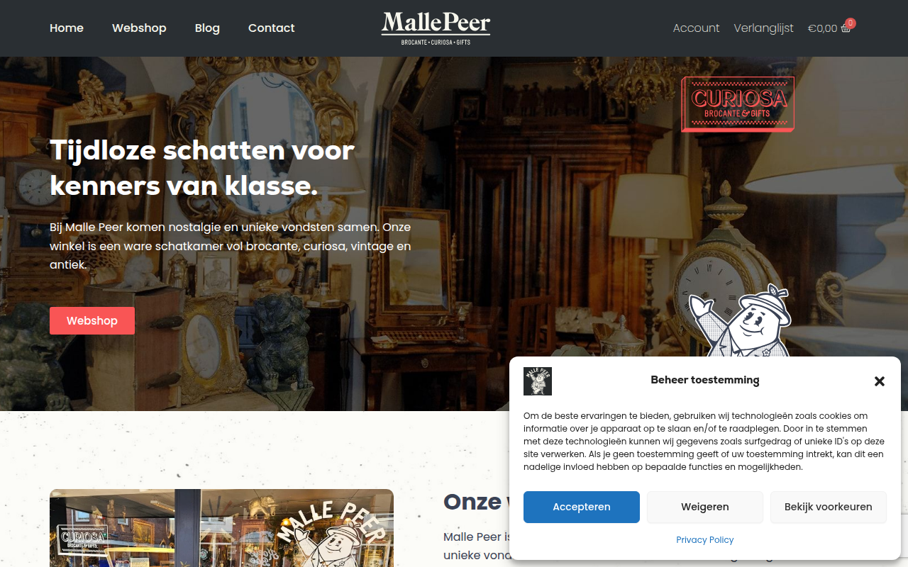Screenshot van mallepeer.nl