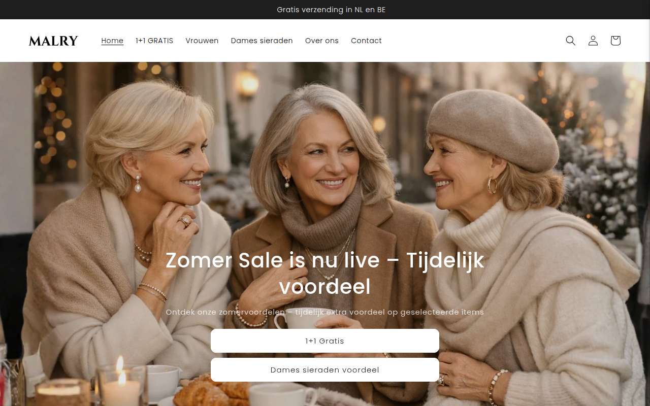 Screenshot van malry.nl