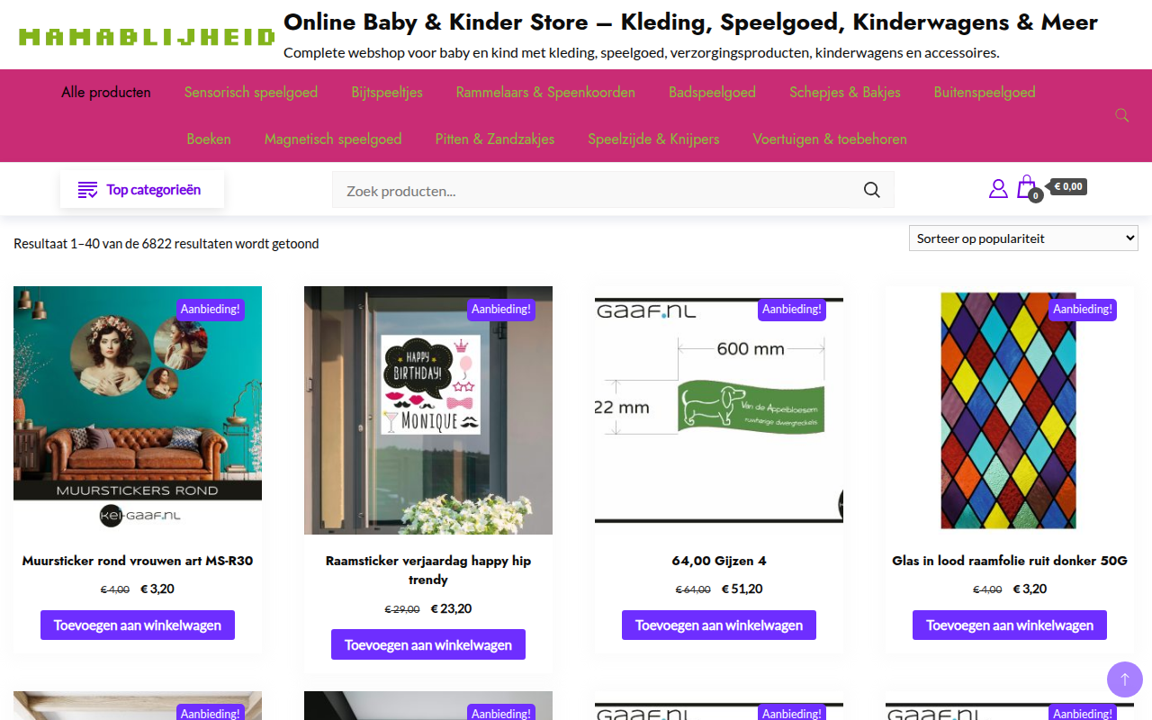 Screenshot van mamablijheid.com