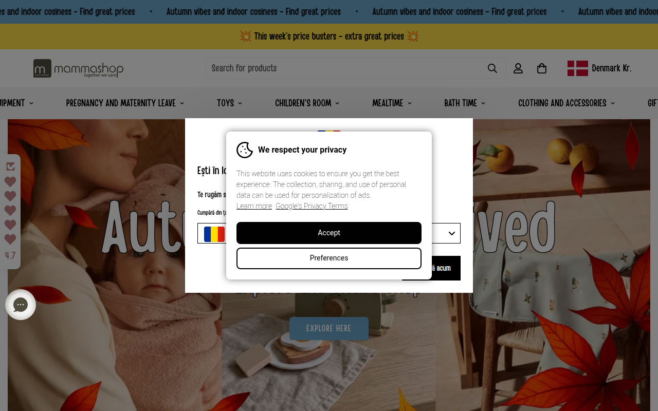 Screenshot van mamma-shop.com