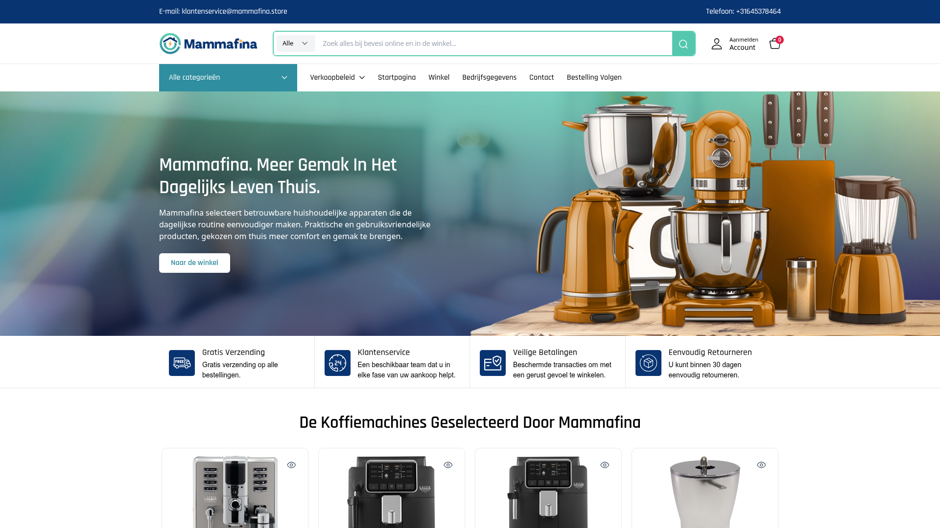 Screenshot van mammafina.store