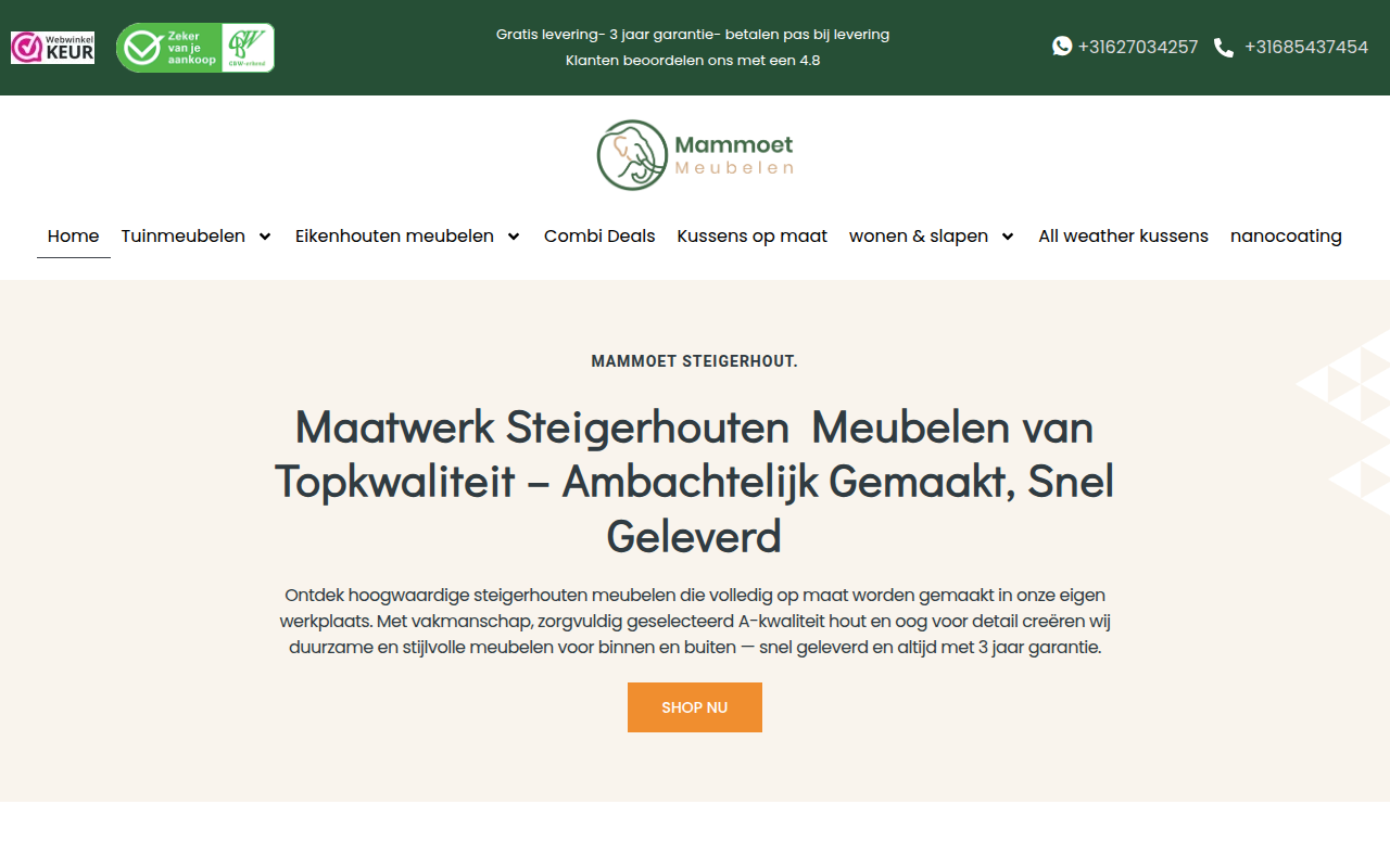 Screenshot van mammoetsteigerhout.nl